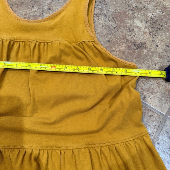 Everlane The‎ Weekend Tiered Midi Dress Large L Mustard Flowy Casual Everyday - Picture 6 of 9
